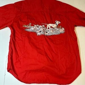 Vtg 90s Mickey Inc 101 Dalmations Button Up Shirt